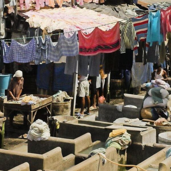 The Elephanta caves and the city of Mumbai